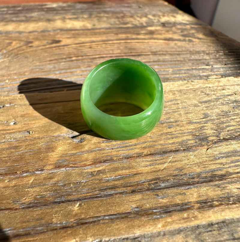 AA Siberian Jade Faceted Ring, Size 6.25