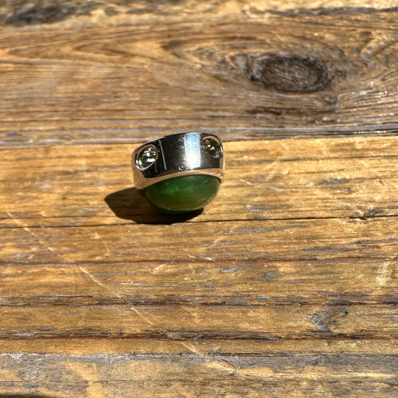 Canadian Jade Round Silver Pendant, 3362