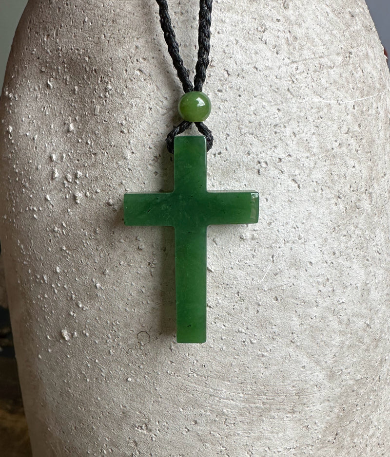 Jade Cross Pendant, 40mm