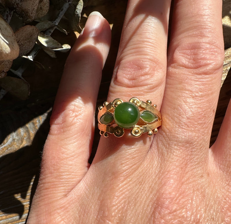 Vintage Jade "Mask" Ring -
