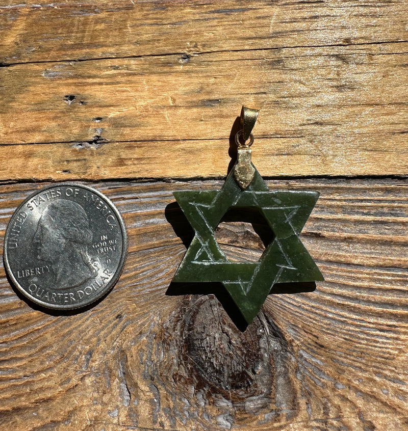 Vintage Jade Star of David Pendant