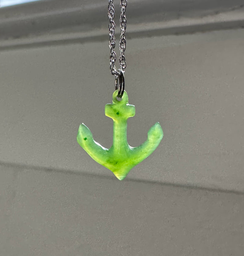 Jade Anchor Charm, 15mm