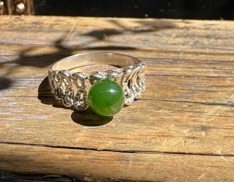 Silver Jade Ring - 
