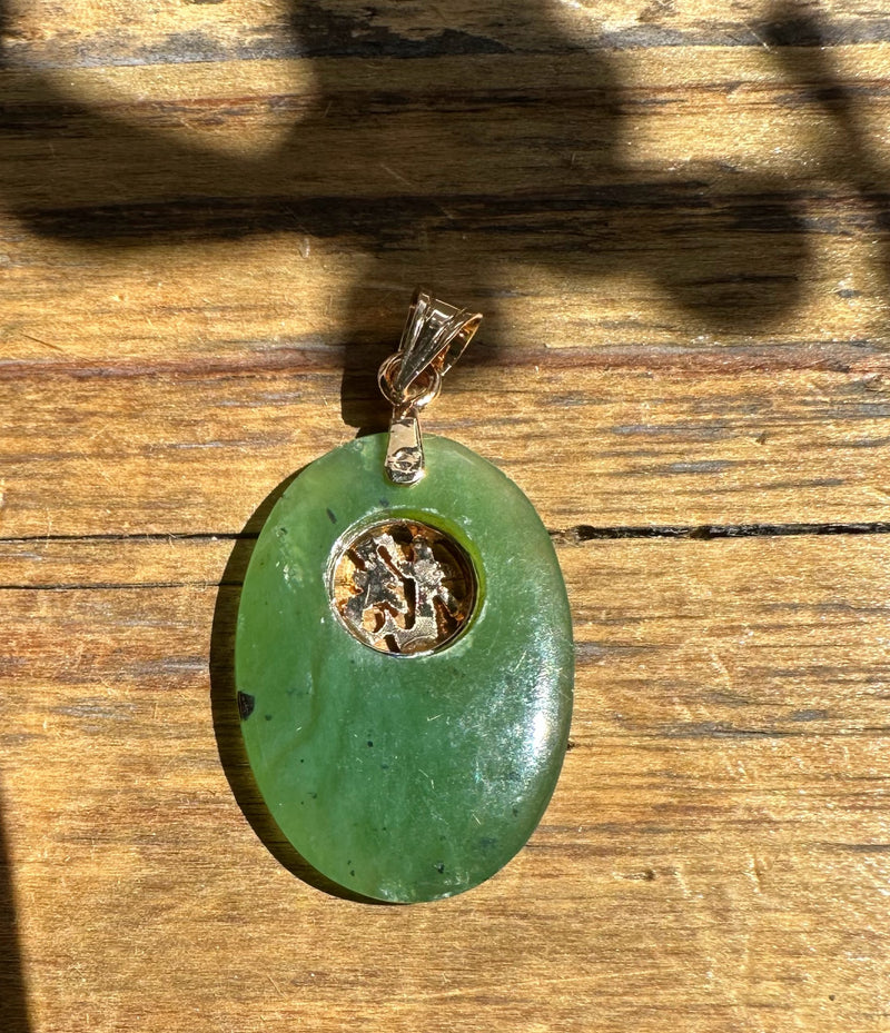 Vintage Jade Good Luck Pendant