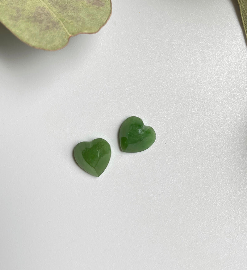 A+ Canadian Jade Heart Cabochon 10x10x5mm- Sold Individually