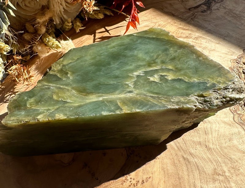 Old Chatoyant Siberian Nephrite Rough, 2lb 7oz