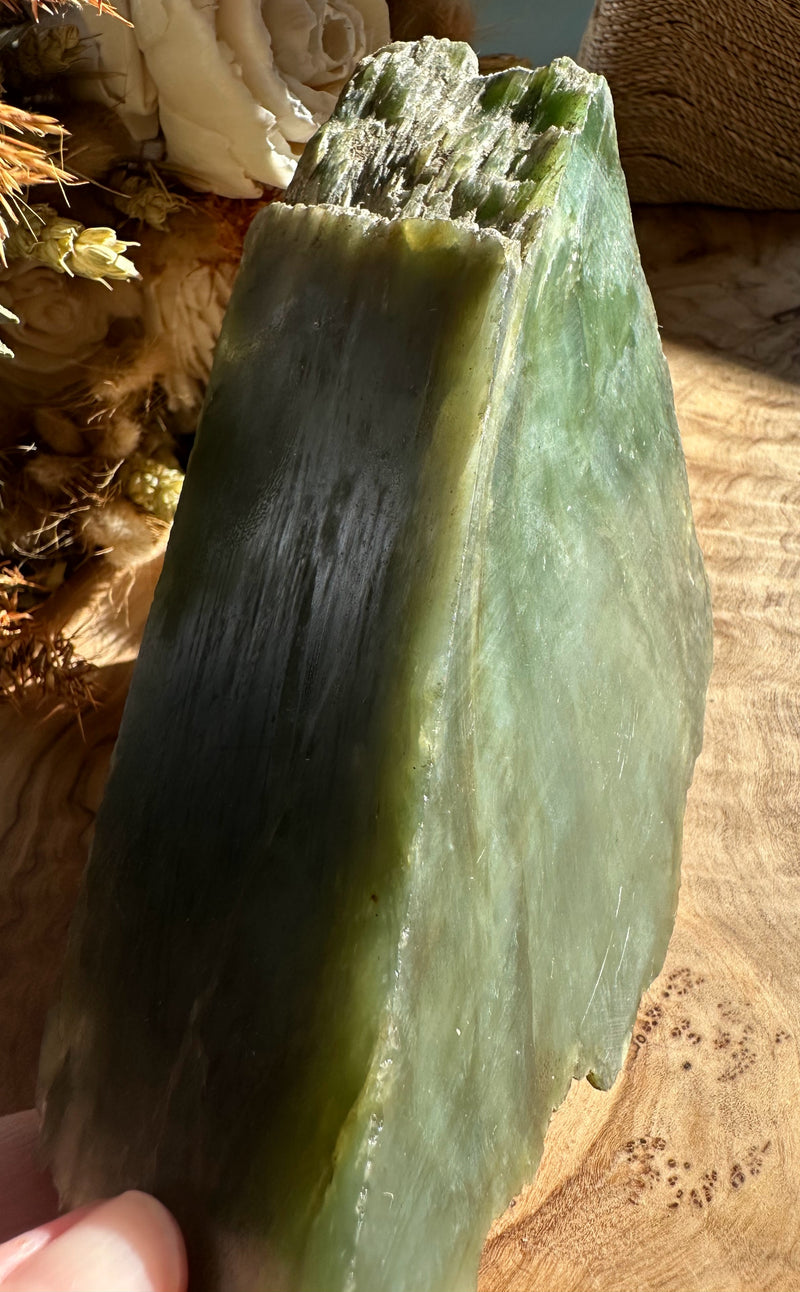 Old Chatoyant Siberian Nephrite Rough, 2lb 7oz