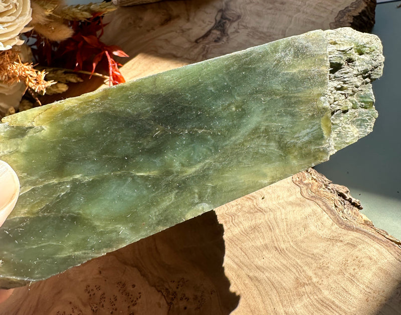 Old Chatoyant Siberian Nephrite Rough, 2lb 7oz