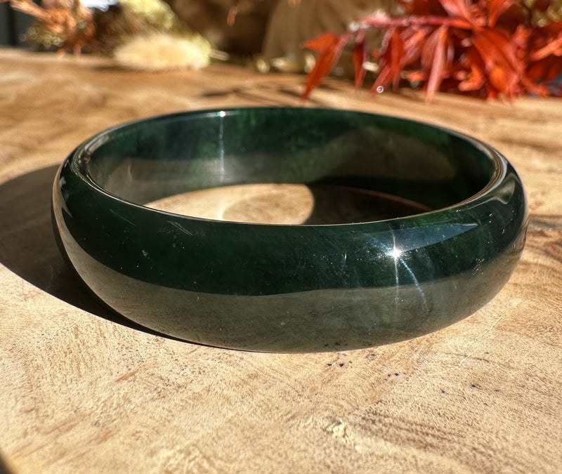 Dark Greenish Blue Canadian Jade Baby Bangle - 43mm*