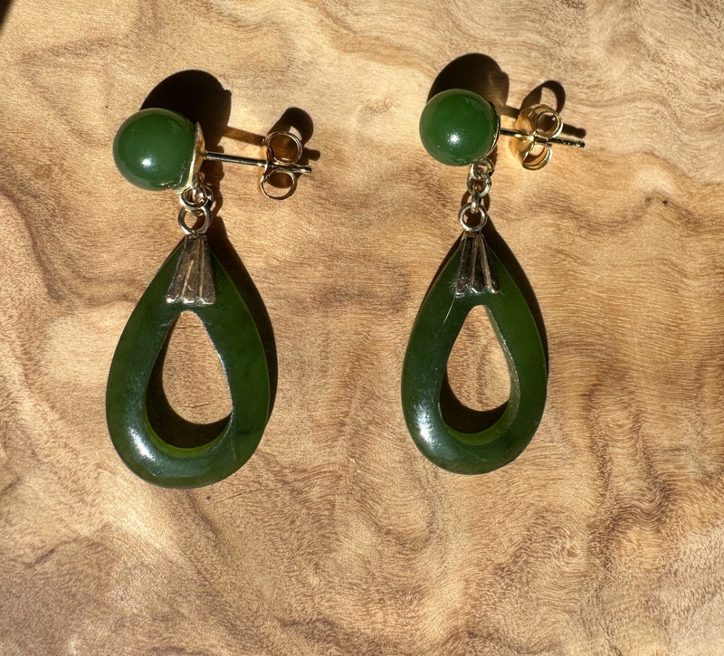 Vintage Jade Drop Earrings