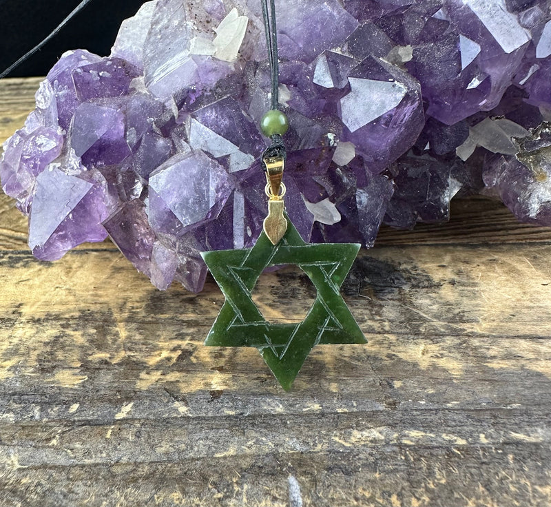 Vintage Jade Star of David Pendant