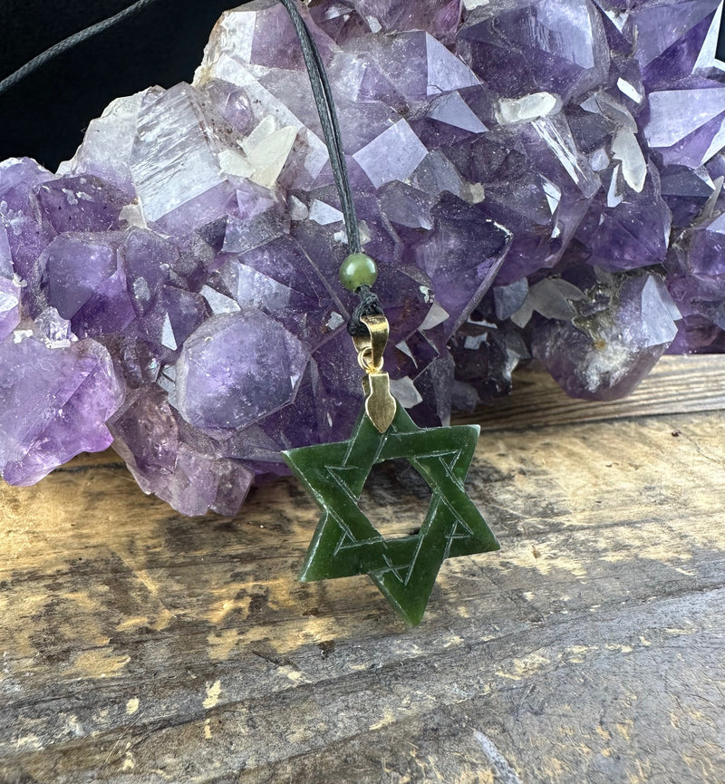 Vintage Jade Star of David Pendant