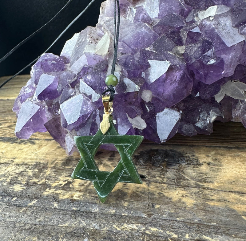 Vintage Jade Star of David Pendant