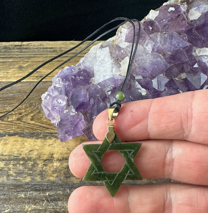 Vintage Jade Star of David Pendant