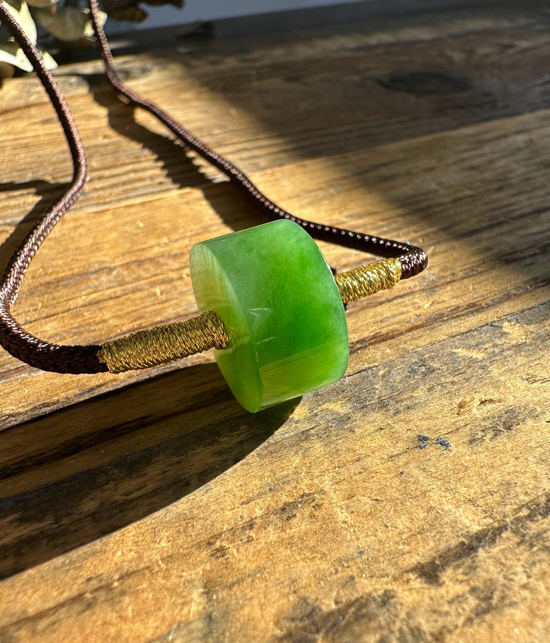 A+ Siberian Jade Bead Necklace, 16.5mm