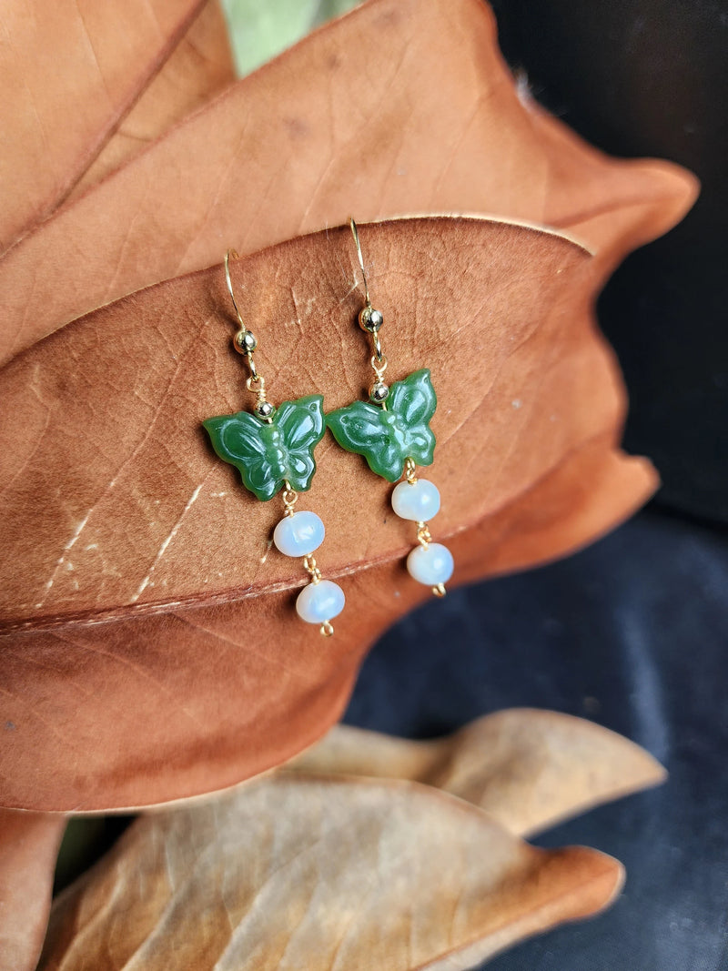 Jade Butterfly Earrings