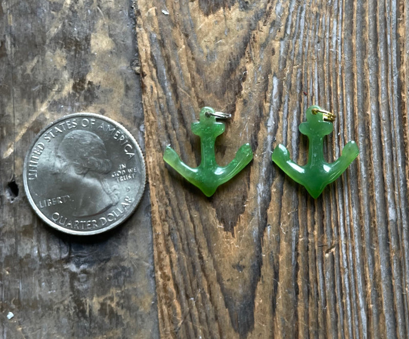Jade Anchor Charm, 15mm