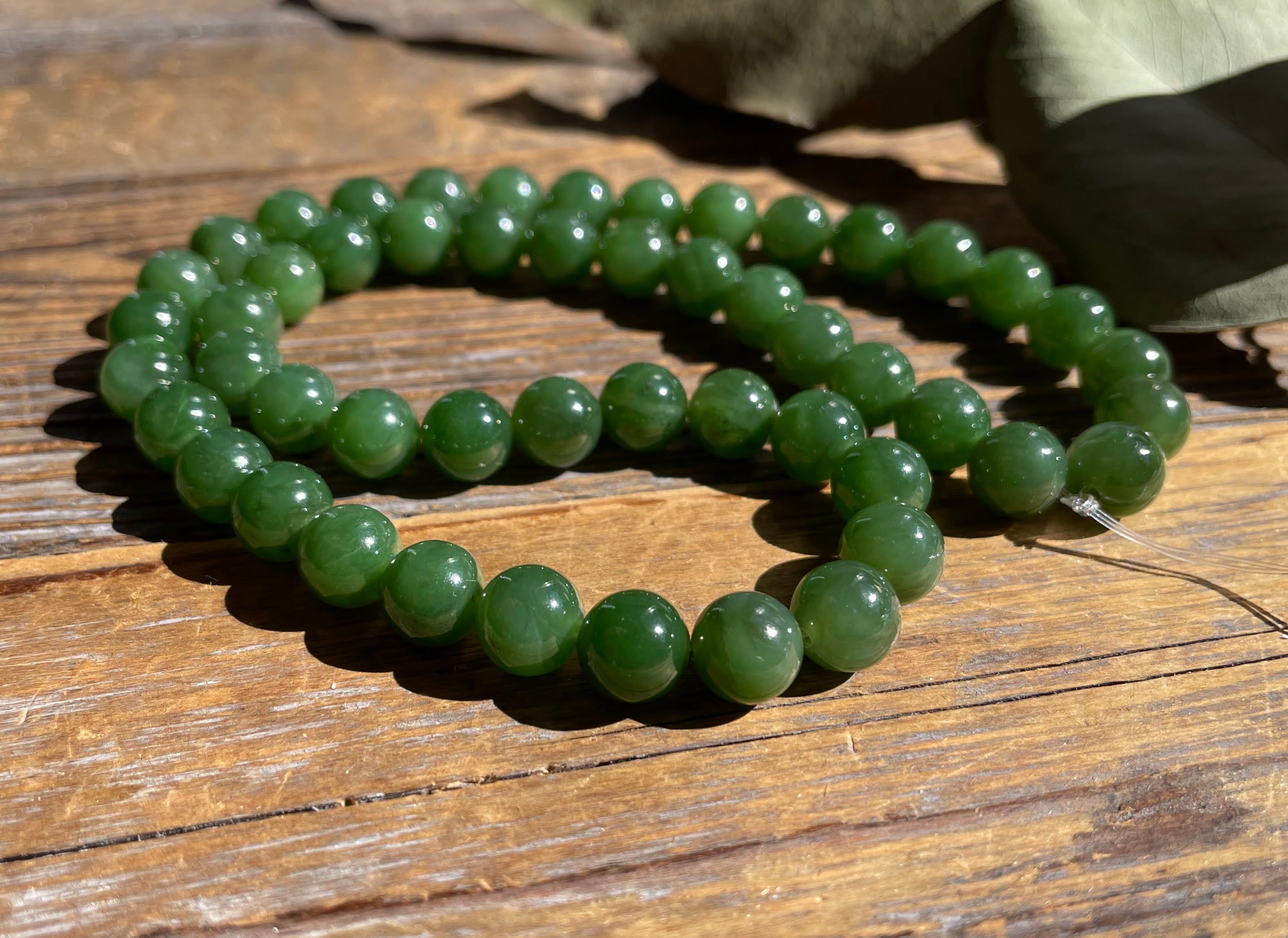 4mm Unstrung Nephrite Jade Beads, 16