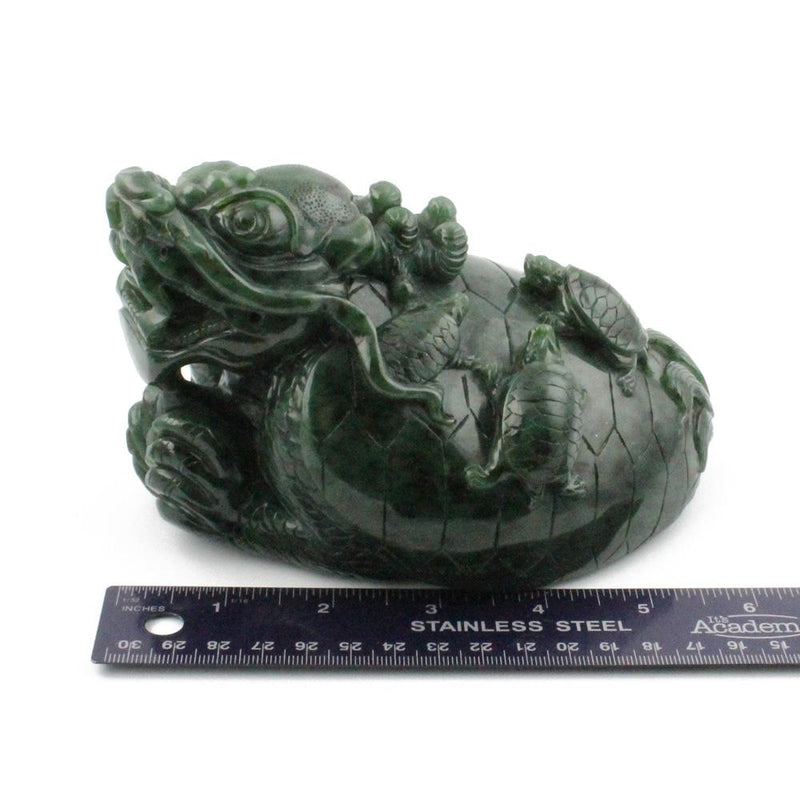 Jade Dragon Turtle Carving, 6"*