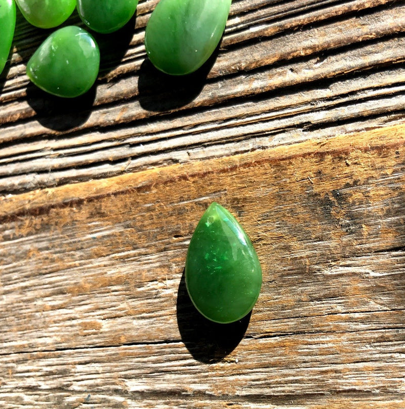 A Grade Canadian Nephrite Jade Teardrop Cabochons - 8x13mm (sold individually)
