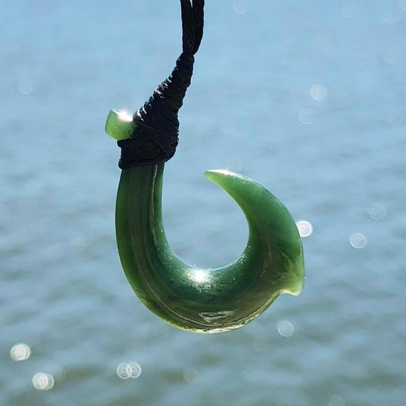 Jade Fish Hook Pendant, 3743