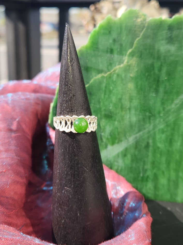 Silver Jade Ring - 