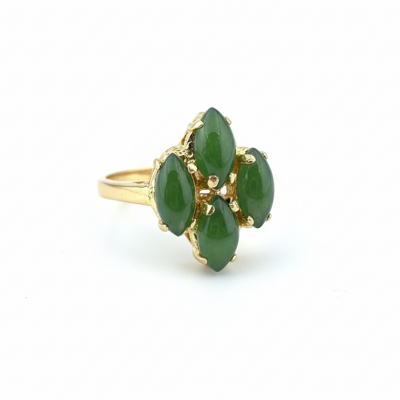 Vintage Canadian Green Jade Ring - 
