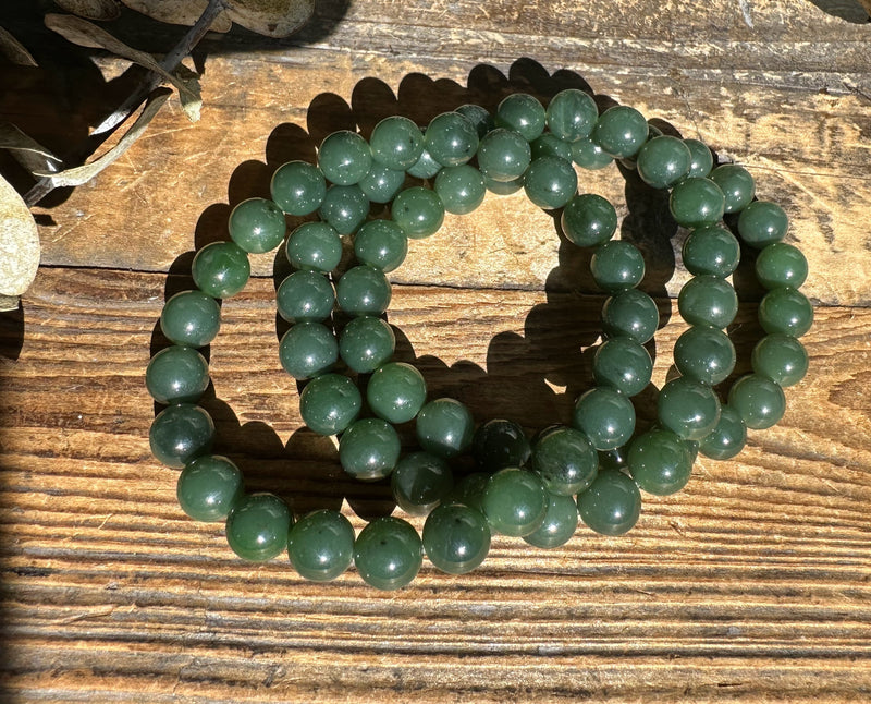 8mm Siberian Jade Bead Bracelet