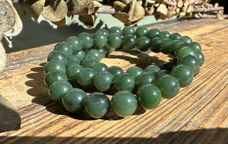 8mm Siberian Jade Bead Bracelet