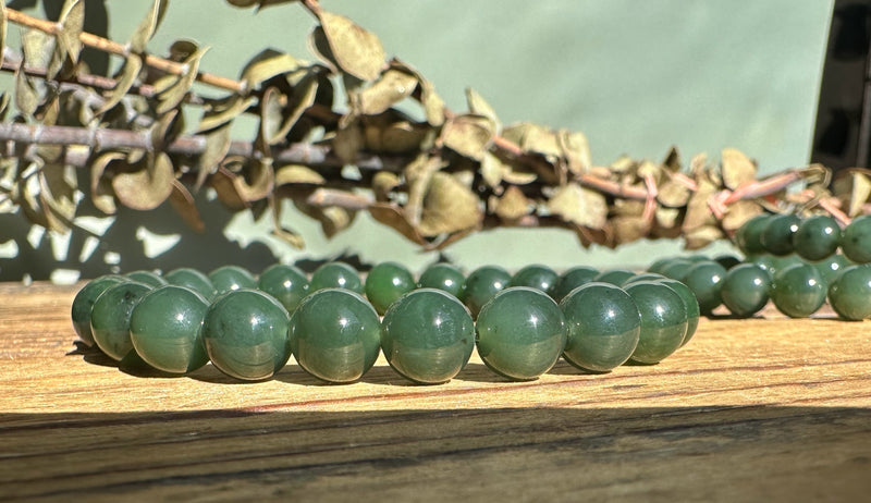 8mm Siberian Jade Bead Bracelet