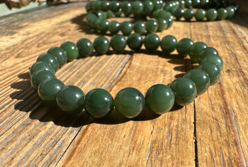 8mm Siberian Jade Bead Bracelet