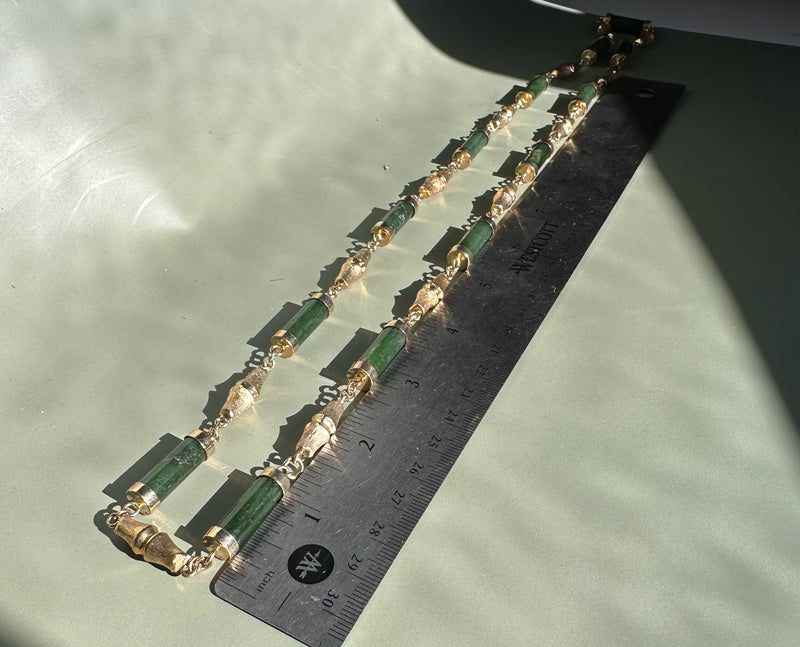 Vintage Jade Necklace - 30"