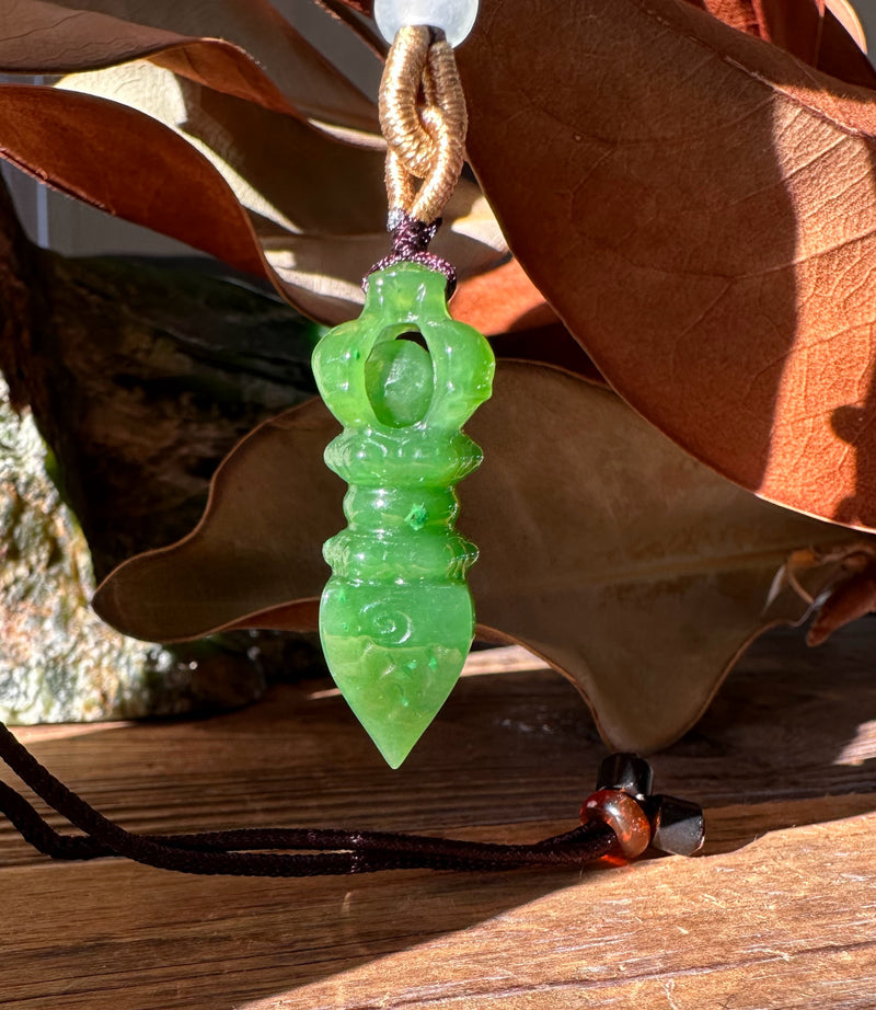 A+ Canadian Jade Vajra Pestle Amulet Pendant