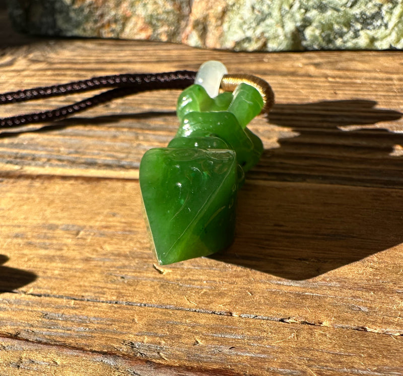 A+ Canadian Jade Vajra Pestle Amulet Pendant