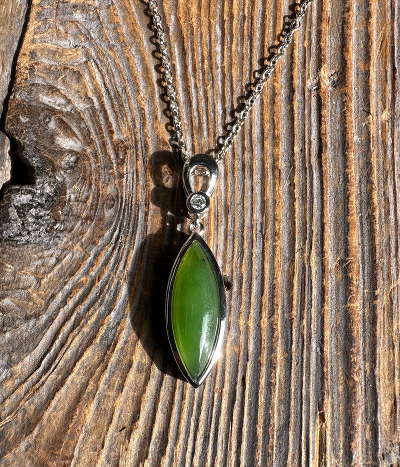 Canadian Jade Pendant with CZ 5564