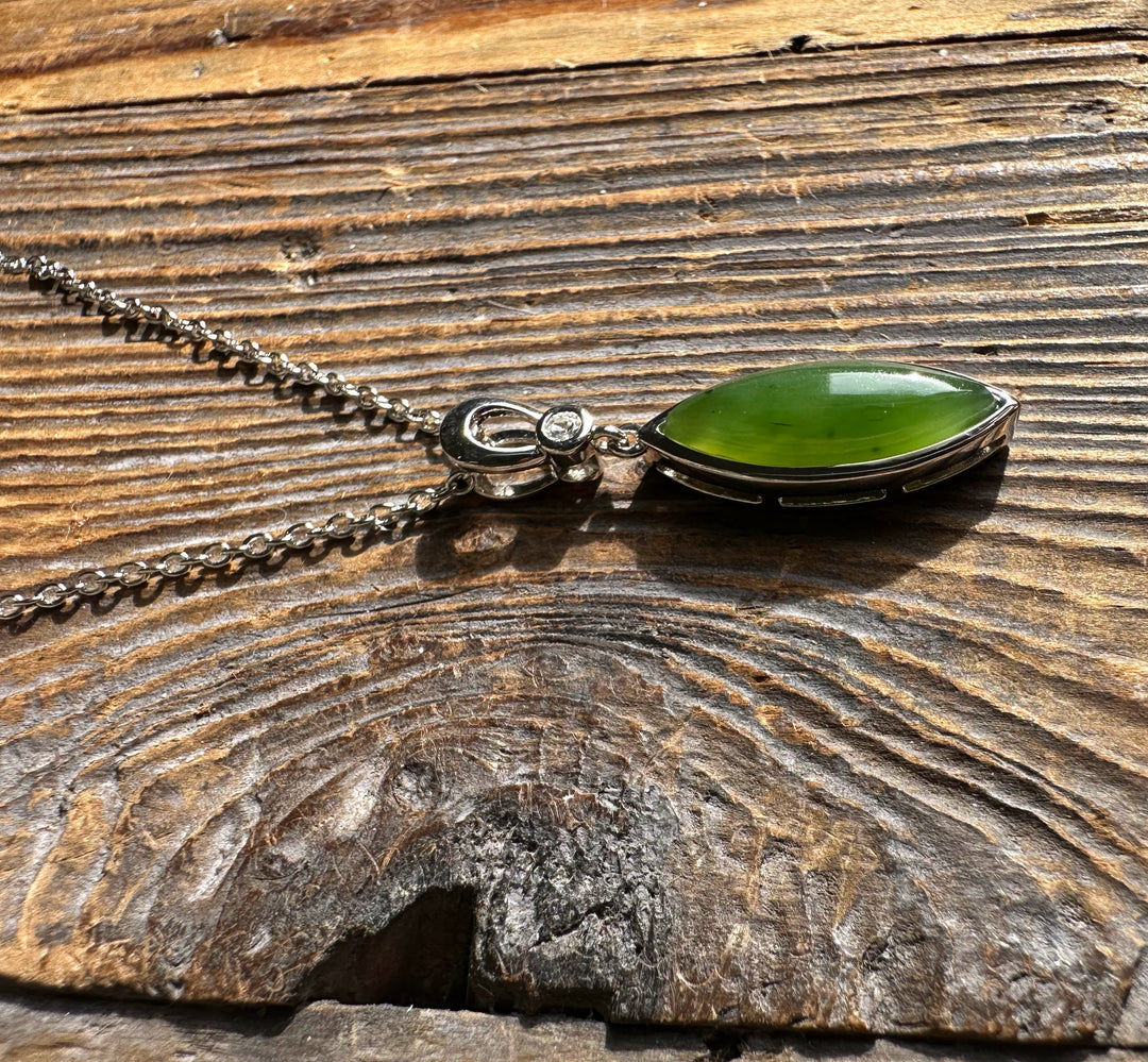 Canadian Jade Pendant with CZ 5564 – Jade Mine