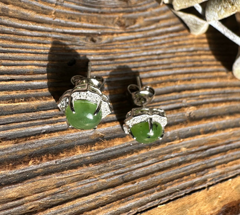 Canadian Nephrite Jade Stud Earrings - 5450