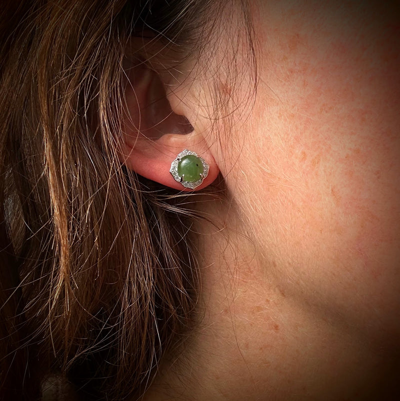 Canadian Nephrite Jade Stud Earrings - 5450