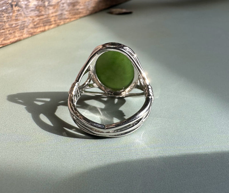 Canadian Jade Silver Ring - 9894