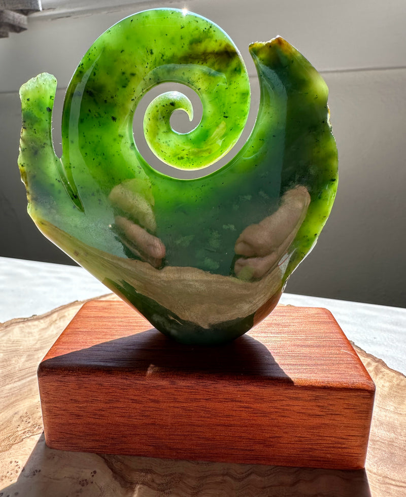 Polar Jade Koru Sculpture, 3.8"