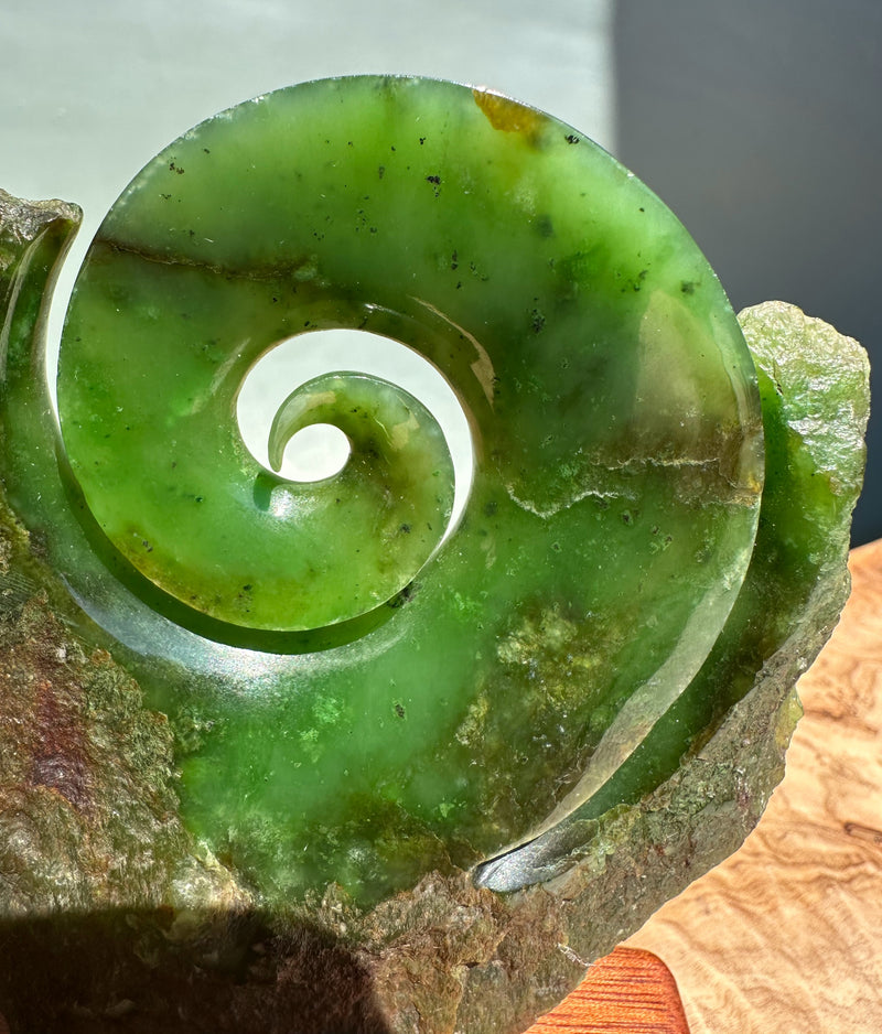 Polar Jade Koru Sculpture, 3.8"