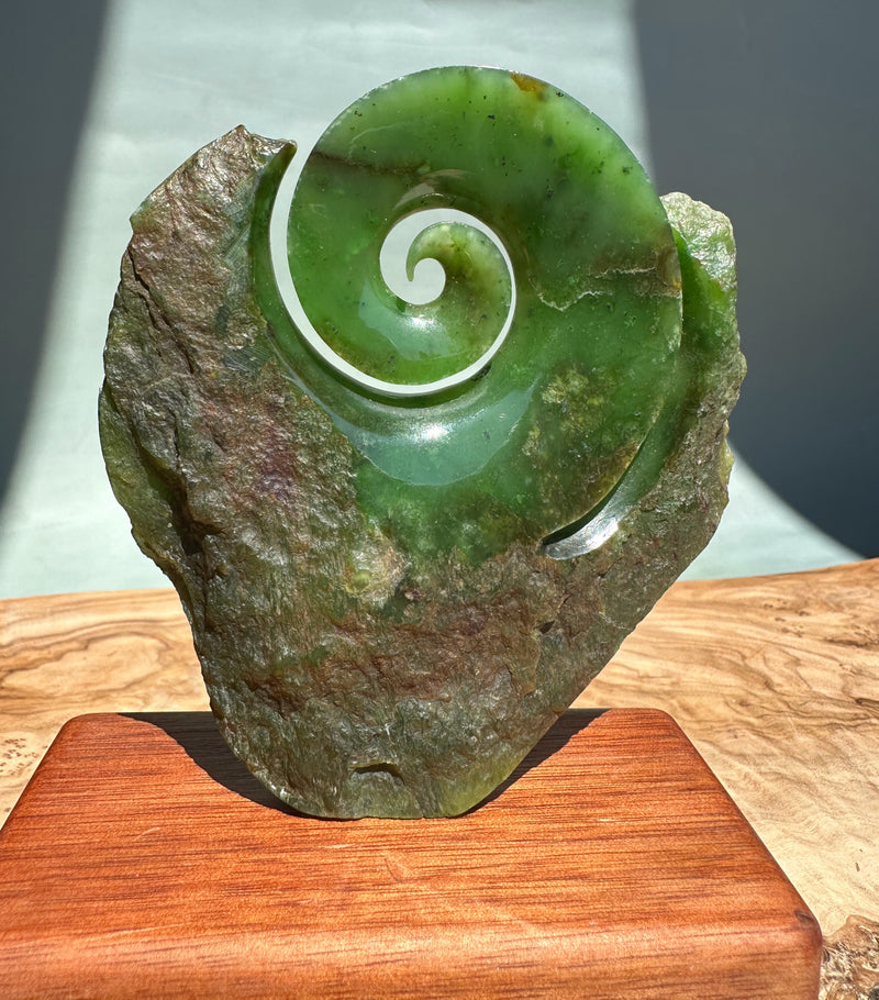Polar Jade Koru Sculpture, 3.8"