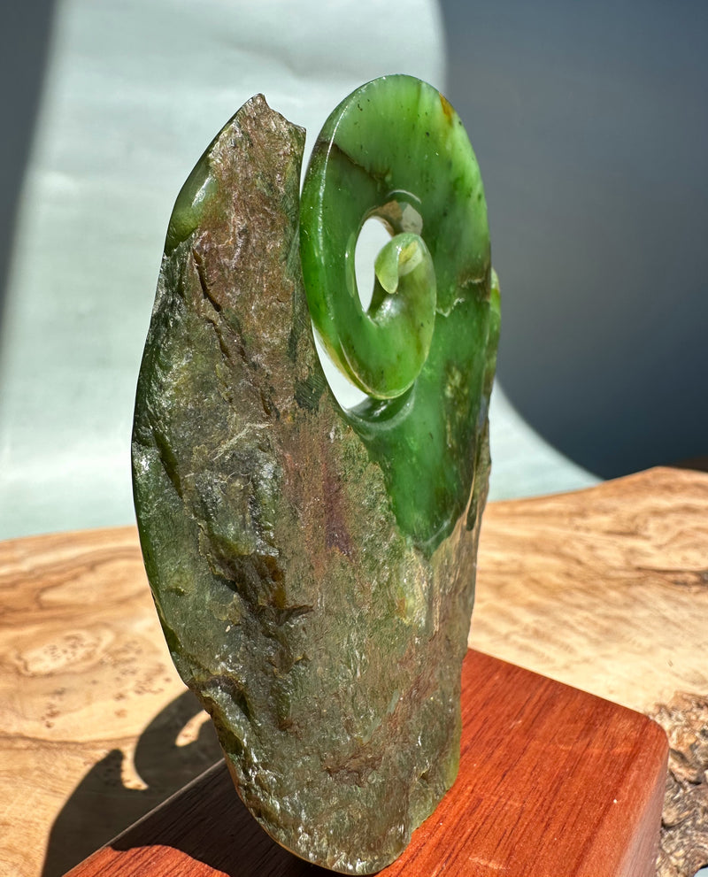 Polar Jade Koru Sculpture, 3.8"