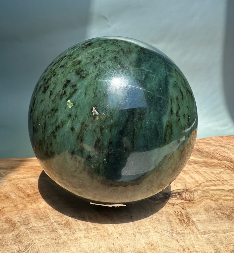 4.5" Jade Sphere Canadian River Jade, 6lbs