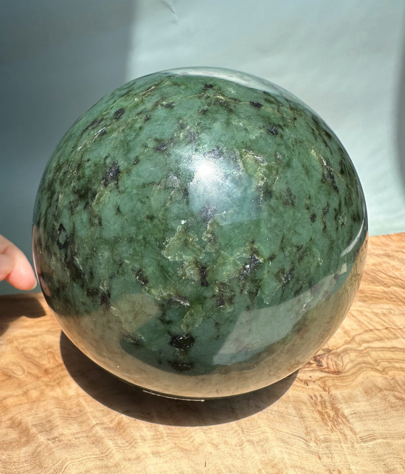 4.5" Jade Sphere Canadian River Jade, 6lbs