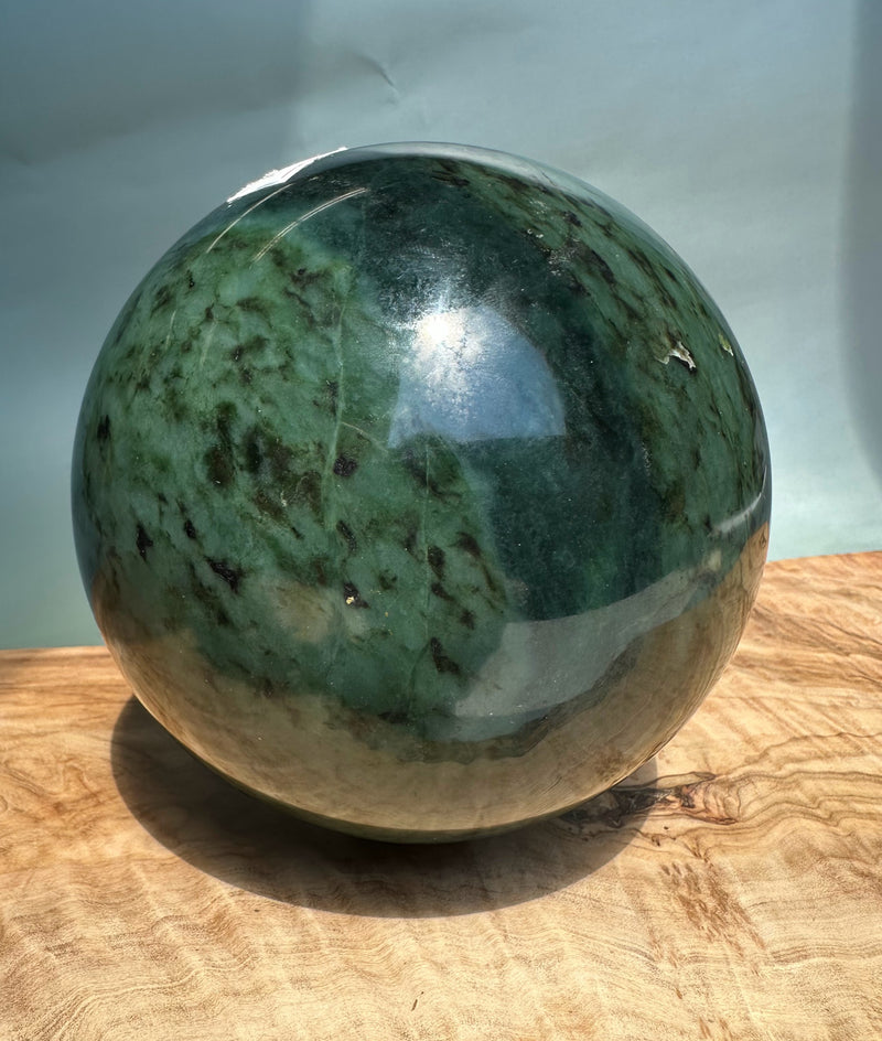4.5" Jade Sphere Canadian River Jade, 6lbs