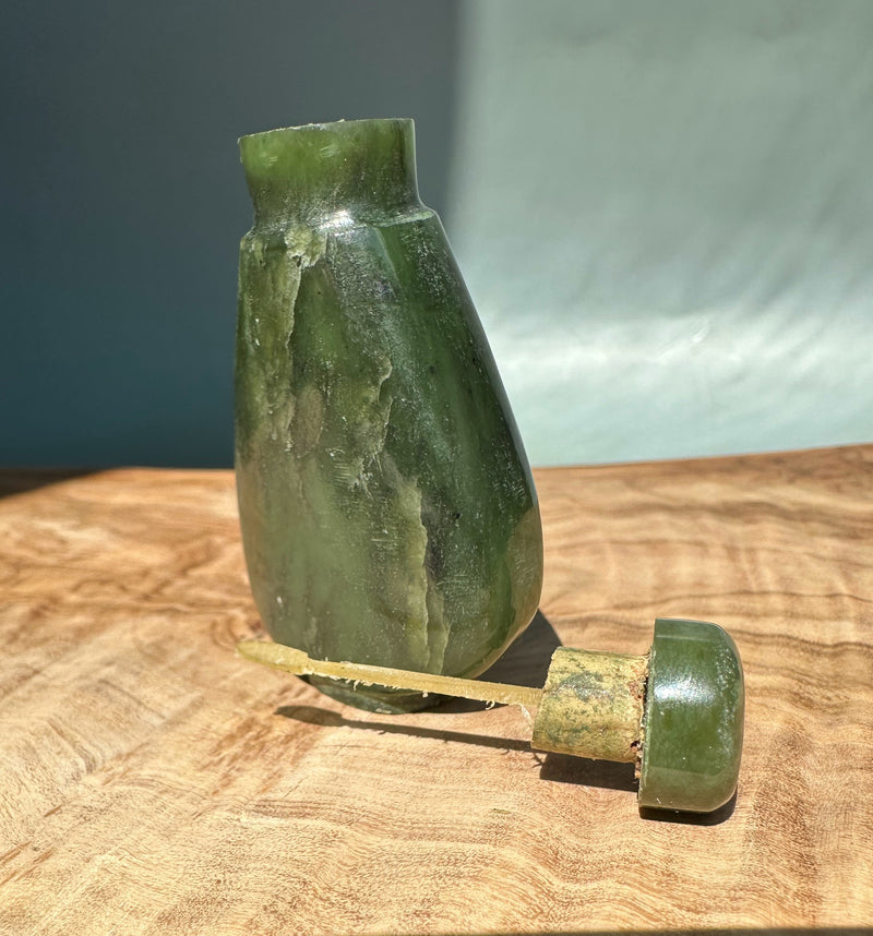 Vintage Jade Snuff Bottle - 2.5"