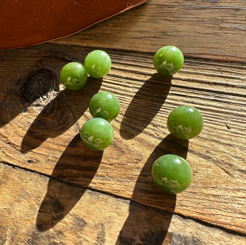 A Grade 12mm Siberian Jade Bead - Sold Individually