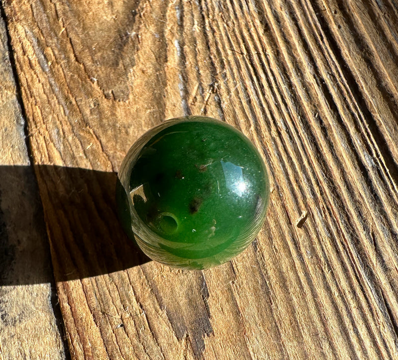Dark Green A Grade 18mm Siberian Jade Bead - Sold Individually