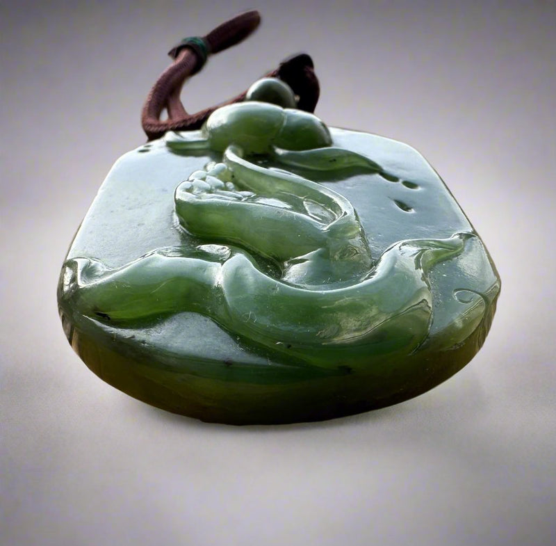 Canadian Jade Kwan-Yin Buddha Hand Holds Lotus*